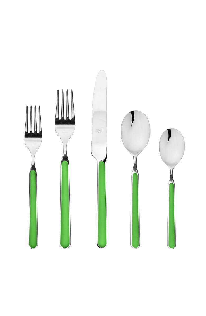 Mepra Fantasia Flatware Set - 5 Pieces, Main, color, Apple Green