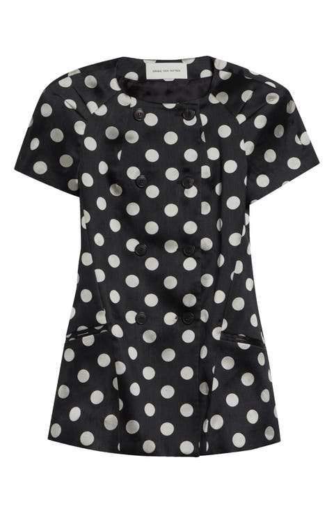 Polka Dot Washed Mousseline Jacket