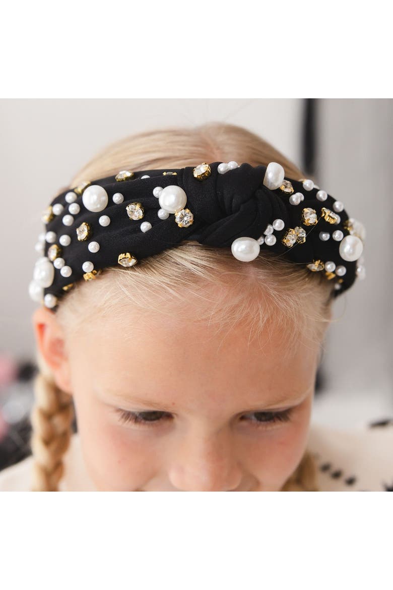 Black Pearl Gemstone Headband, Alternate, color, Black