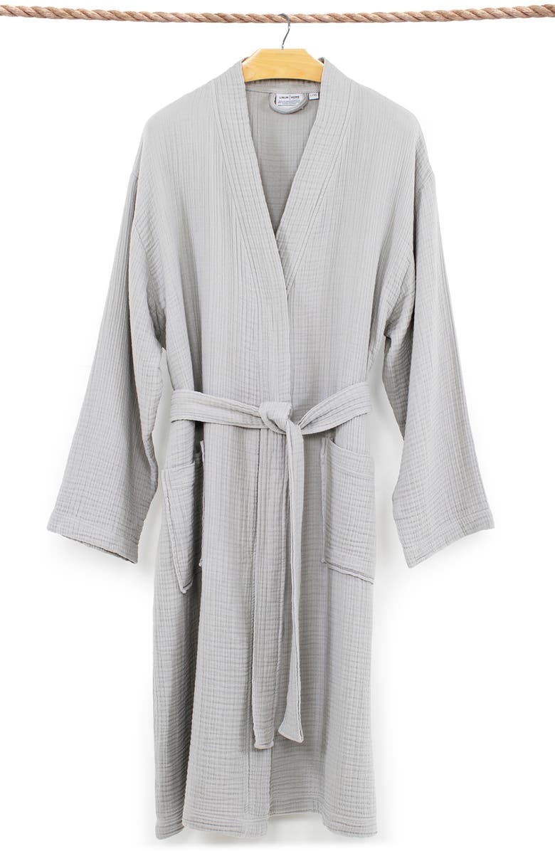 Linum Home Textiles Smyrna Hotel/Spa Luxury Robe, Alternate, color, Gray
