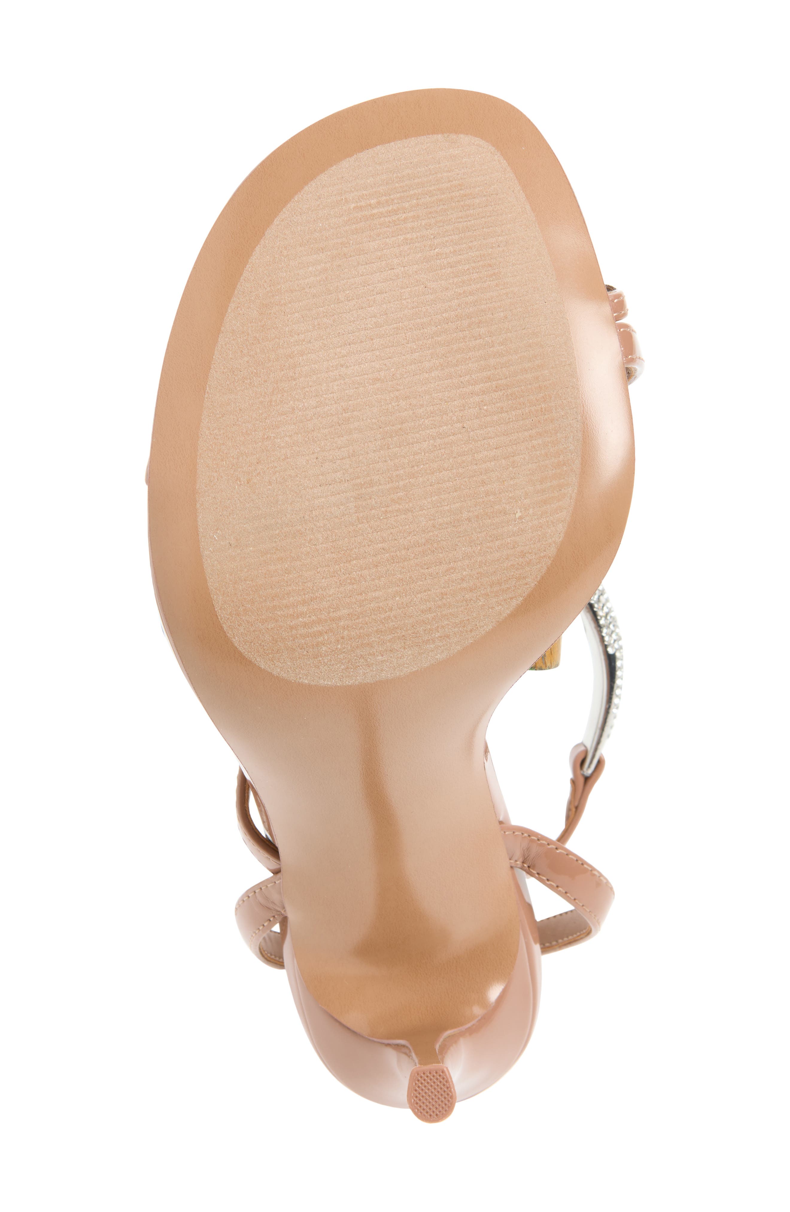 Steve Madden Tia Embellished Ankle Strap Sandal, Alternate, color, Mocha Patent