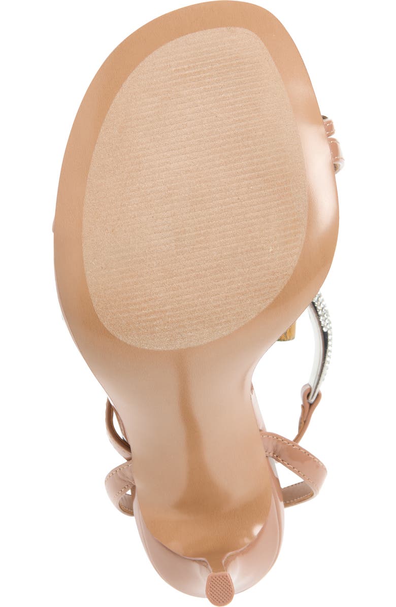 Steve Madden Tia Embellished Ankle Strap Sandal, Alternate, color, Mocha Patent