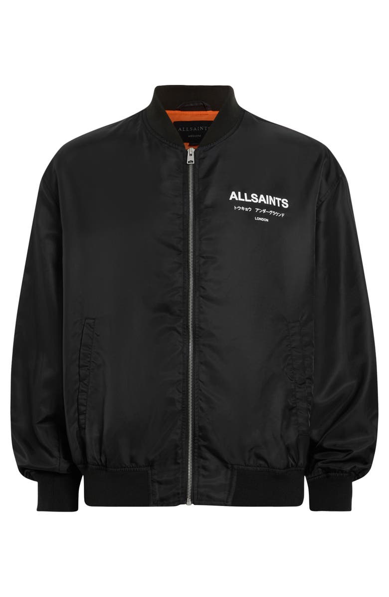 AllSaints Underground Bomber Jacket, Alternate, color, Black