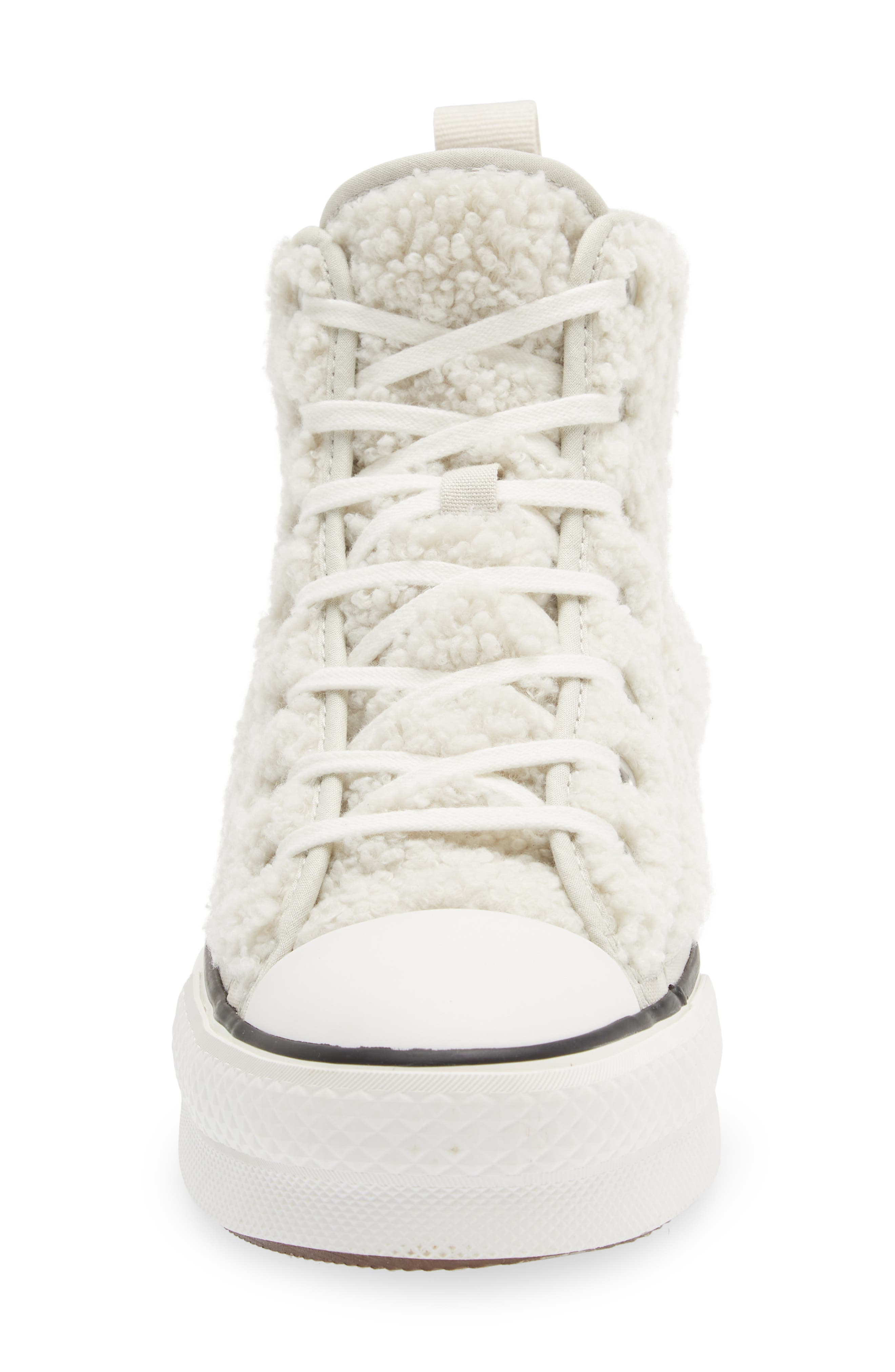 Converse Kids' Chuck Taylor<sup>®</sup> All Star<sup>®</sup> Eva Lift Faux Fur High Top Sneaker, Alternate, color, 