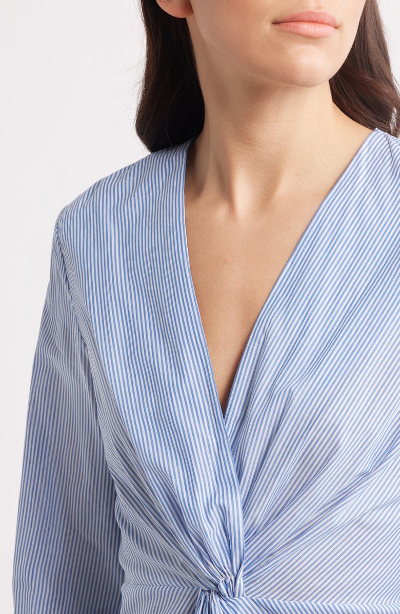 BOSS Bawari Stripe Twist Front Cotton Shirt, Alternate, color, 