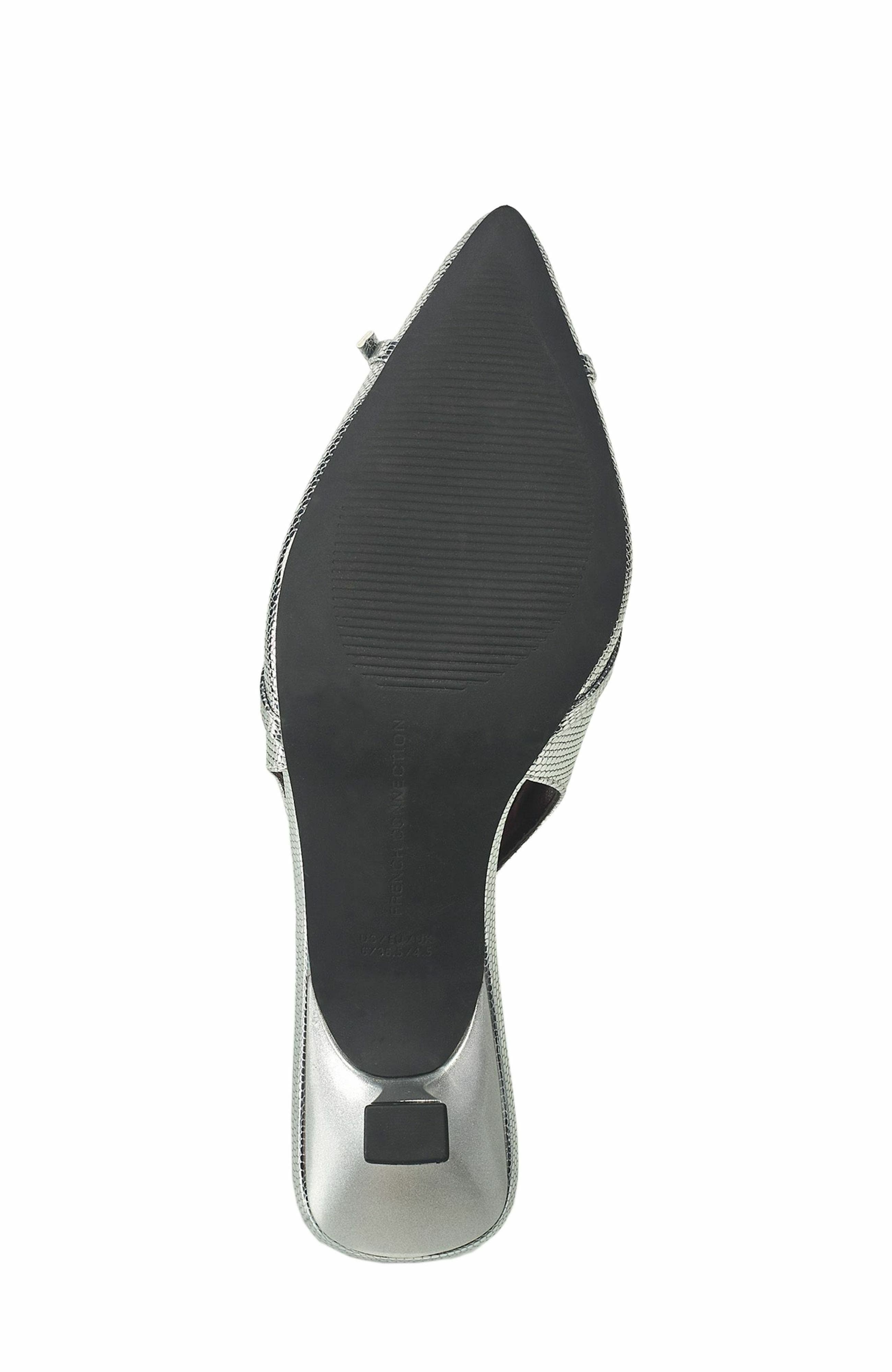 French Connection Buckles Slingback Kitten Heel, Alternate, color, Silver