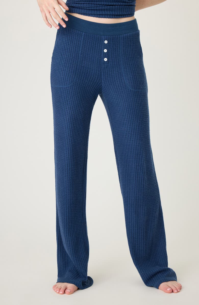 PJ Salvage Morning Waffle Knit Pajama Pants, Alternate, color, Harbor
