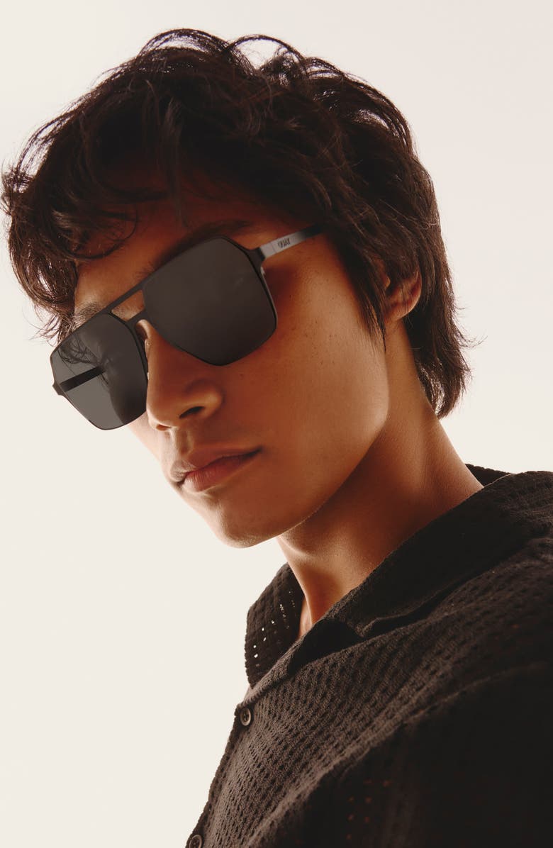 QUAY Backstage Pass 60mm Polarized Aviator Sunglasses, Alternate, color,