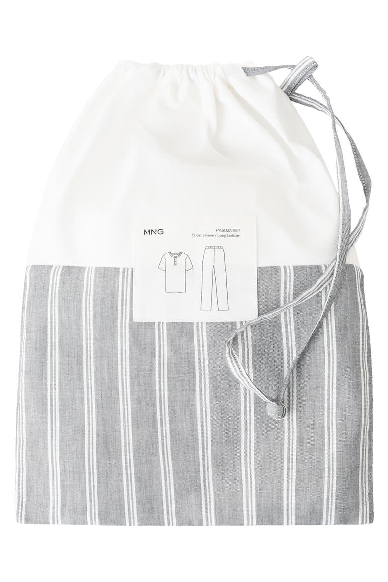 Cotton Pajama Henley & Pants Set, Alternate, color, GREY