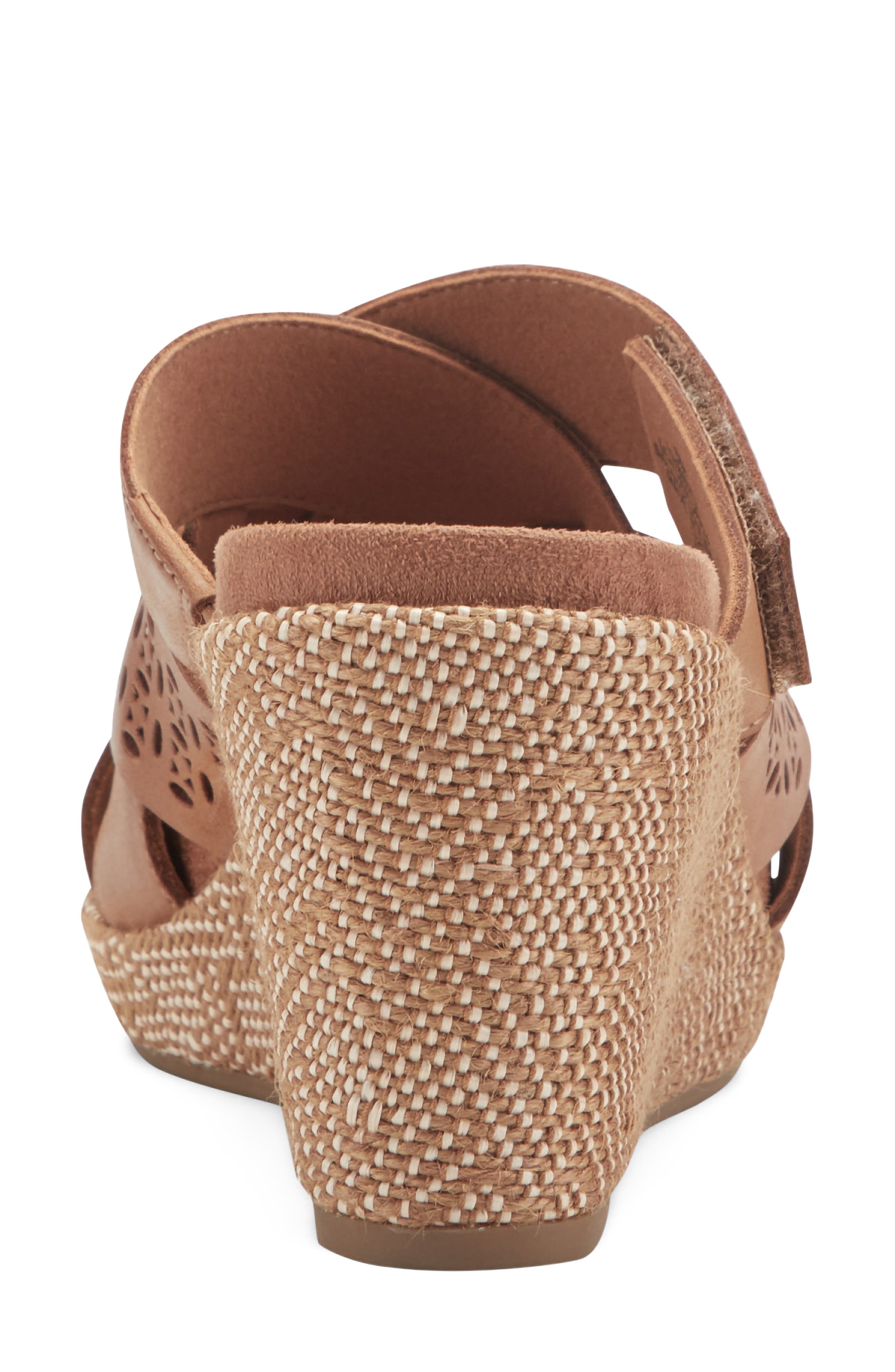 Britta Platform Wedge Slide Sandal, Alternate, color, DARK NATURAL