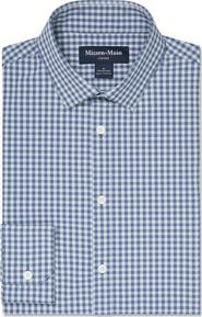 Mizzen+Main Leeward No Tuck Trim Fit Gingham Performance Button-Up Shirt
