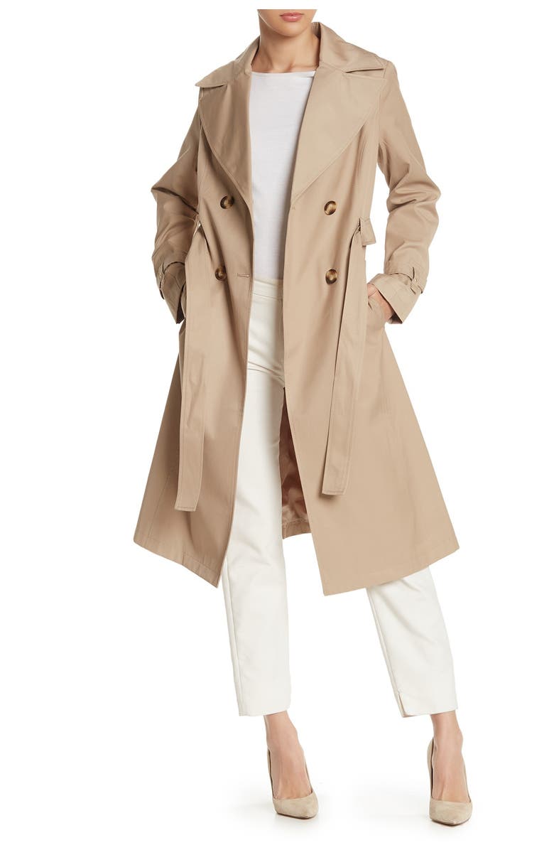 Via Spiga Double Breasted Water Repellent Trench Coat, Main, color, 
