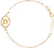 MESHMERISE Diamond Initial Disc Bracelet