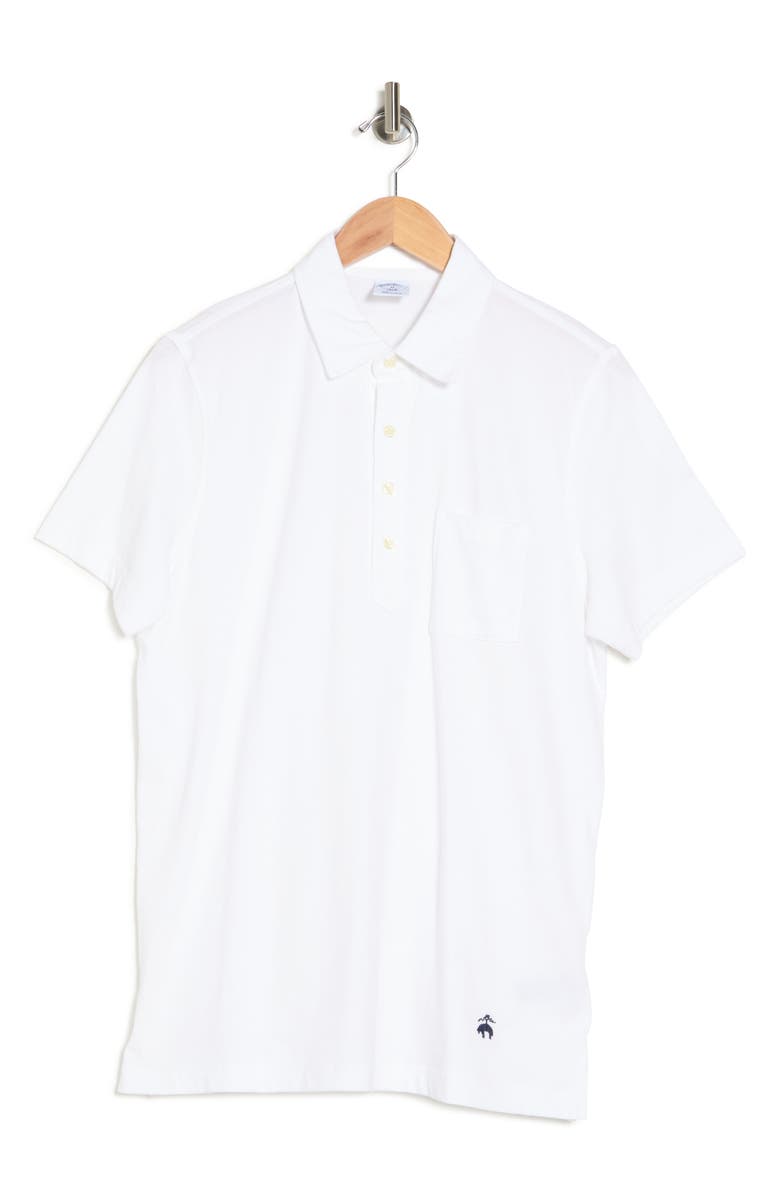 Brooks Brothers Cotton Jersey Solid Pocket Polo, Alternate, color, White