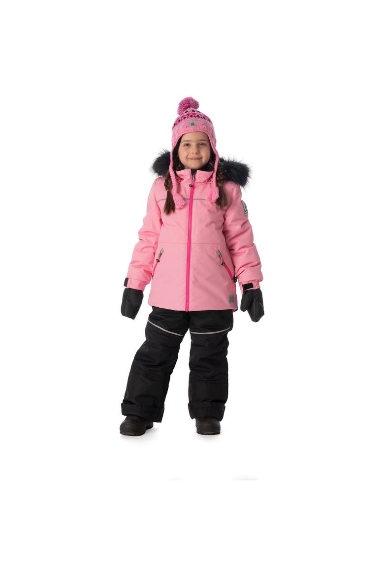 Girl Discover Fleece Jacket Snow Pants Two Piece Snowsuit, Alternate, color, Rose