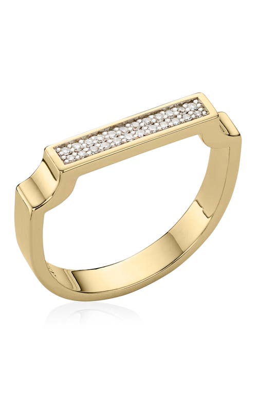 Monica Vinader Diamond Signature Ring In Gold