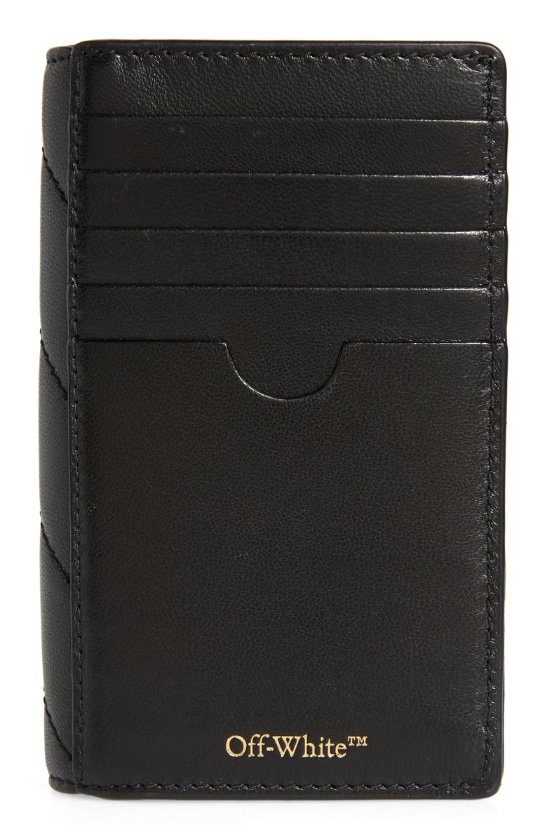 Off-White Jackhammer Quilted Leather Card Case, Alternate, color, 