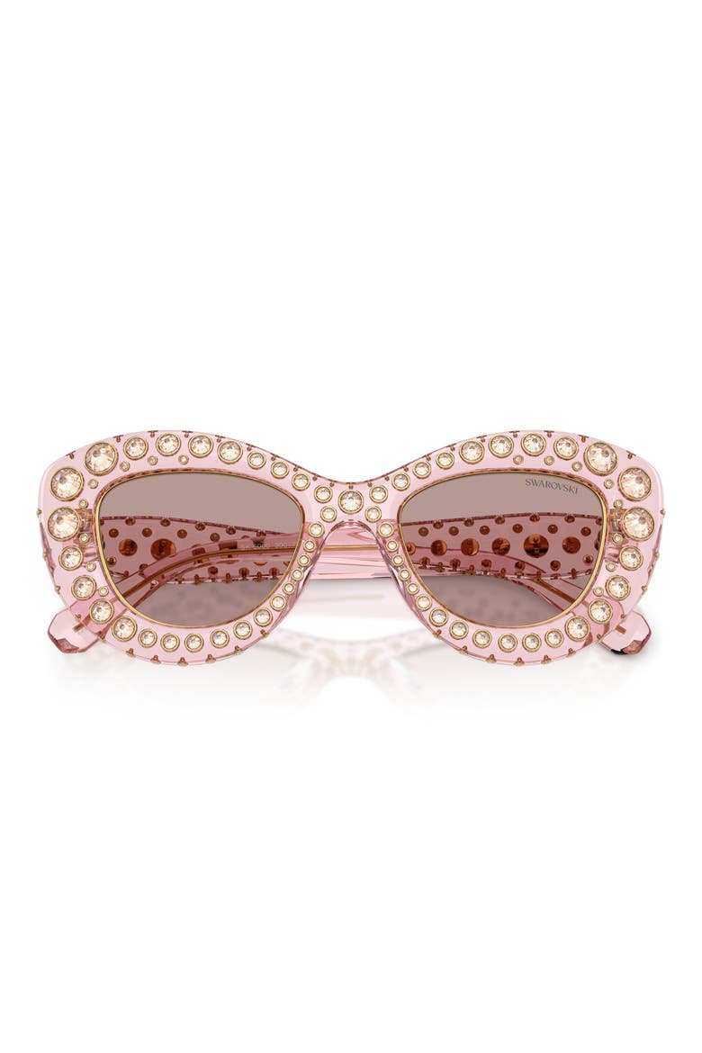 49mm Cat Eye Sunglasses, Alternate, color, TRANSPARENT PINK / PURPLE