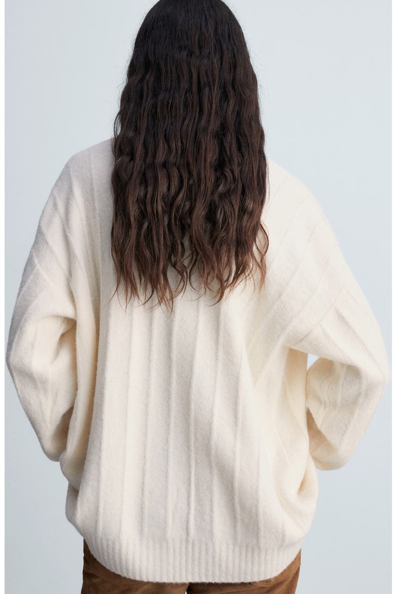 Longline Rib Cardigan, Alternate, color, ECRU
