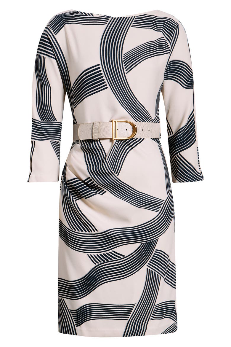 Swirl Print Belted Dress, Alternate, color, VELLUM/ NIGHTFALL