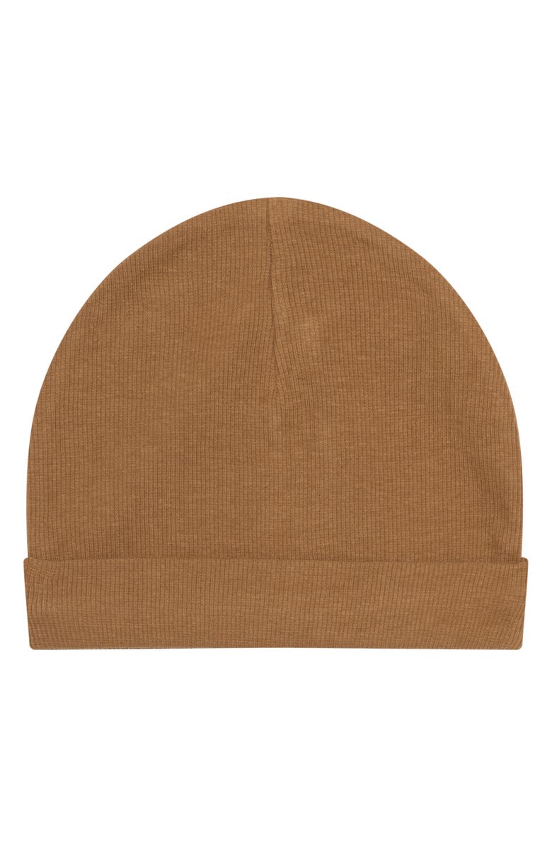 PL Baby by Petit Lem T-Shirt, Joggers, Puffer Vest & Beanie Set, Alternate, color, Brown Stripes