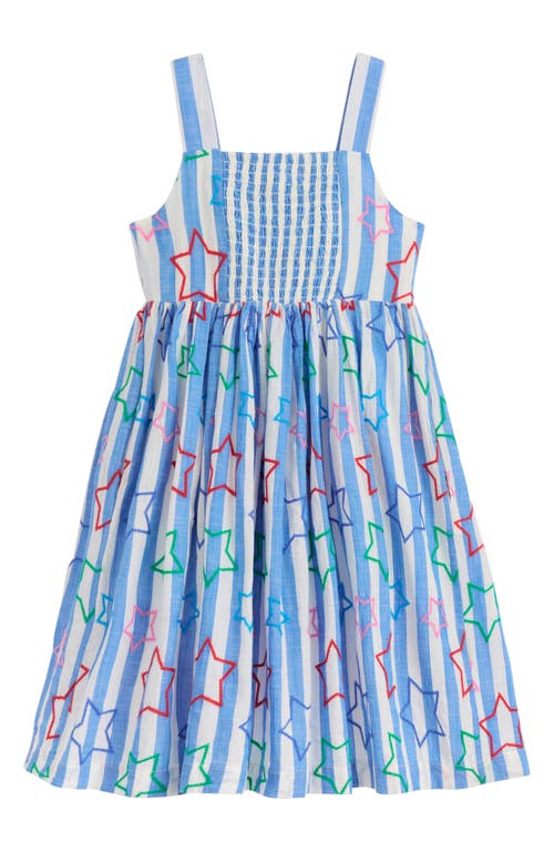 Shop Mini Boden Kids' Remy Stripe Star Embroidered Cotton Button-up Sundress