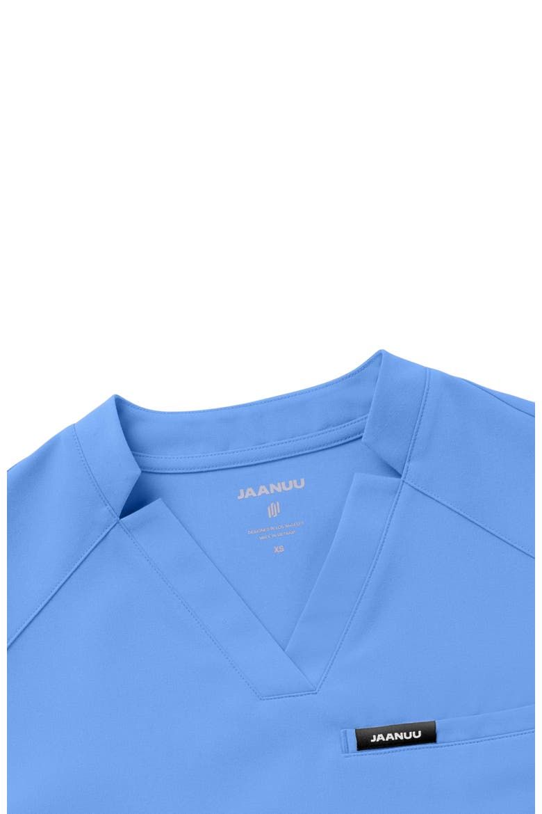 Helia Women's 3-Pocket Classic Notched V-Neck Scrub Top, Alternate, color, Ceil Blue