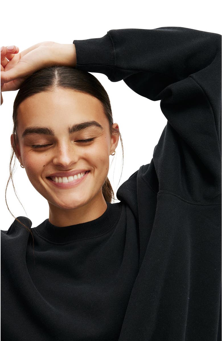 COTTON ON BODY Women's Active Plush Crew Sweatshirt, Alternate, color, Black