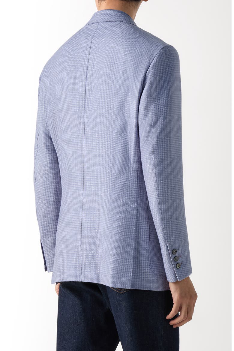 Glen Check Cashmere, Silk & Linen Cardigan Jacket, Alternate, color, LILAC