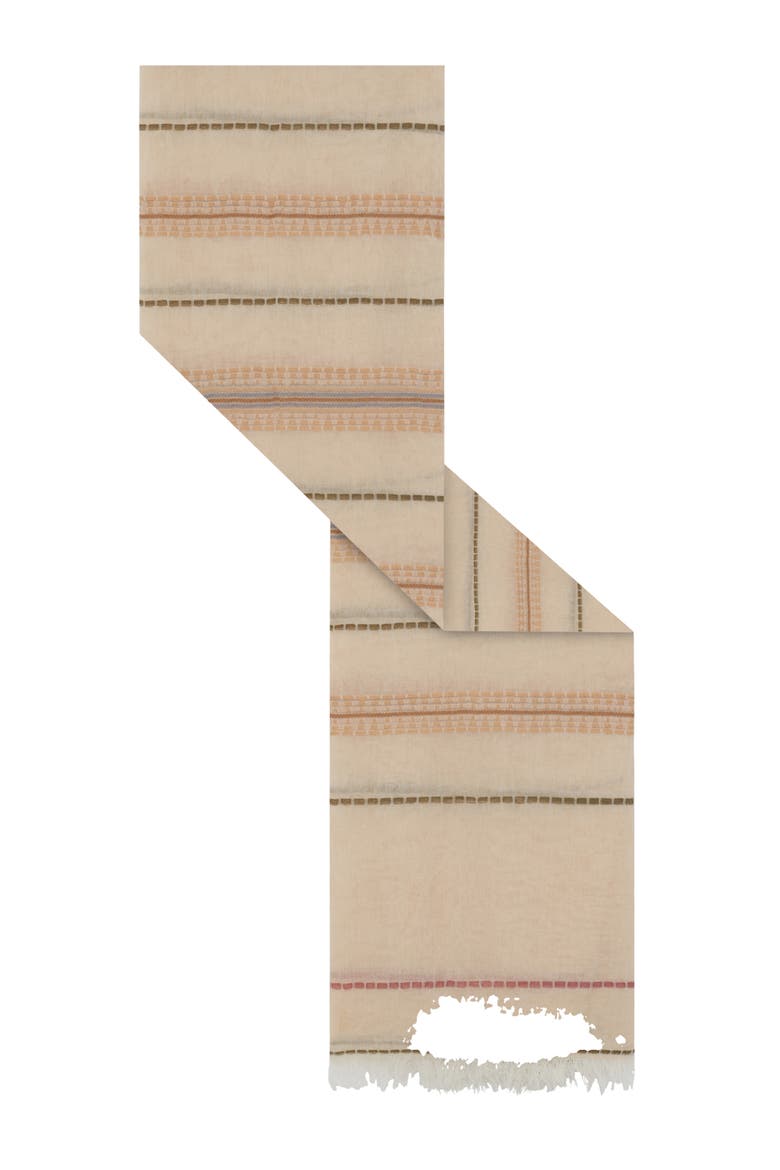 Dana Striped Scarf, Alternate, color, Beige