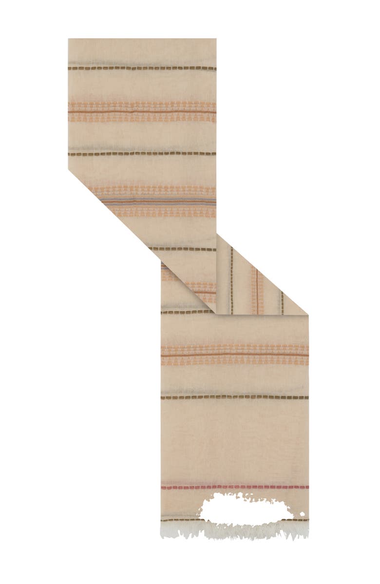 GERARD DAREL Dana Striped Scarf, Alternate, color, Beige