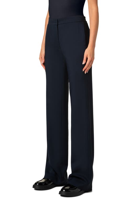 Akris Punto Courtney Stretch Pebble Crepe Bootcut Pants In Navy