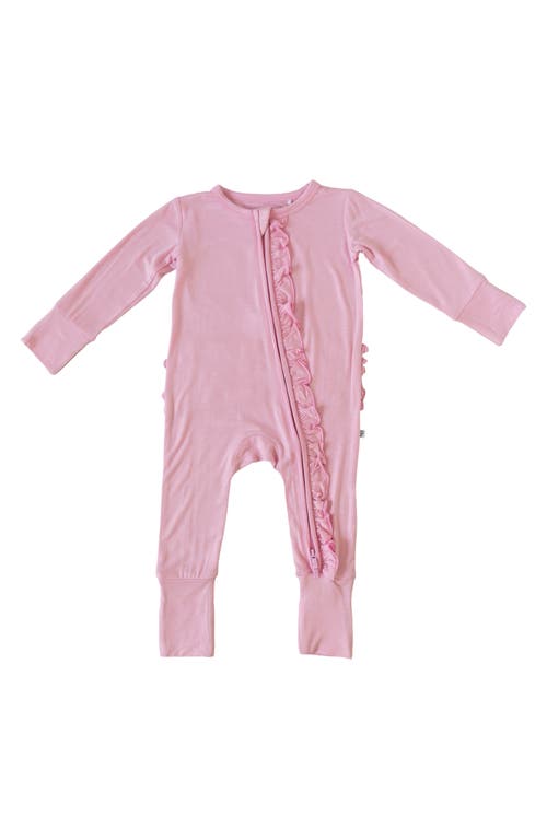 Laree + Co Lillian Pink Ruffle Convertible Footie In Pink