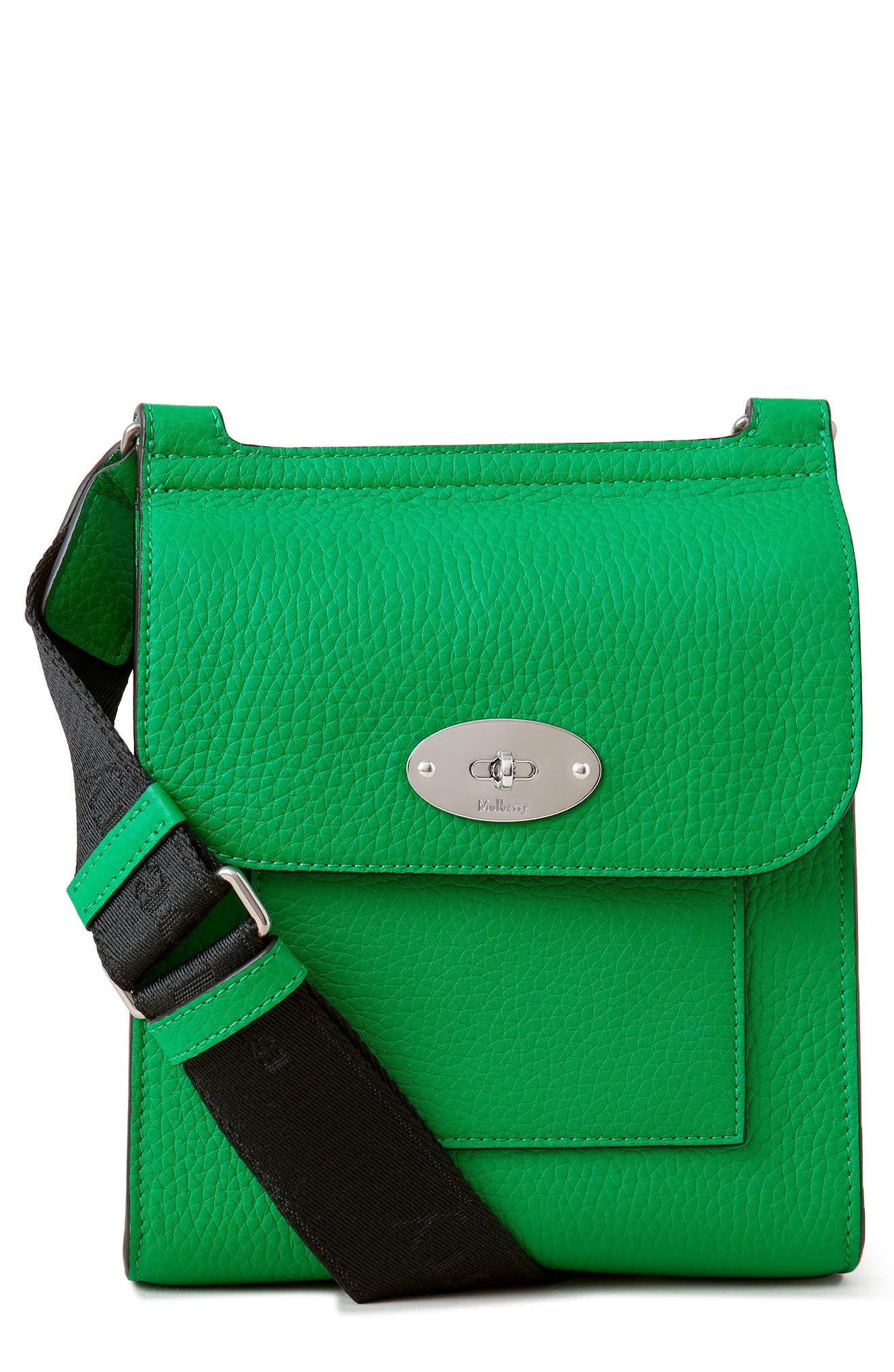 Small Antony Leather Crossbody Bag, Main, color, LAWN GREEN