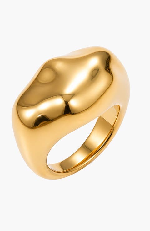Liquid Gold Abstract Sculptural Ring
