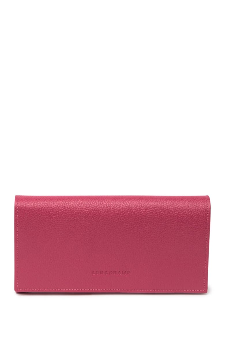 Continental Leather Wallet, Main, color, PINK