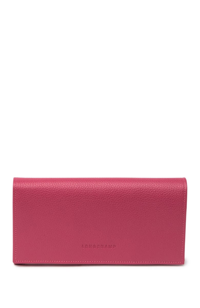 Longchamp Continental Leather Wallet, Main, color, Pink