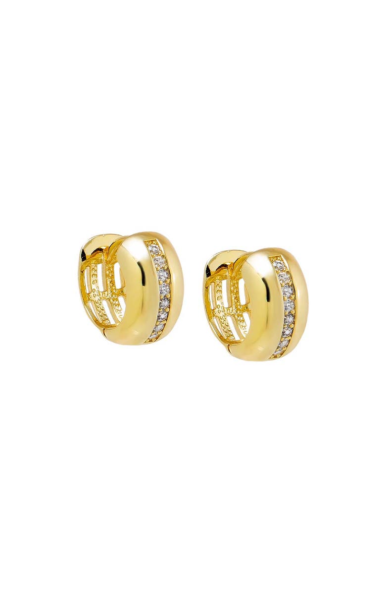 BY ADINA EDEN CZ Lined Wide Huggie Earring, Main, color, 