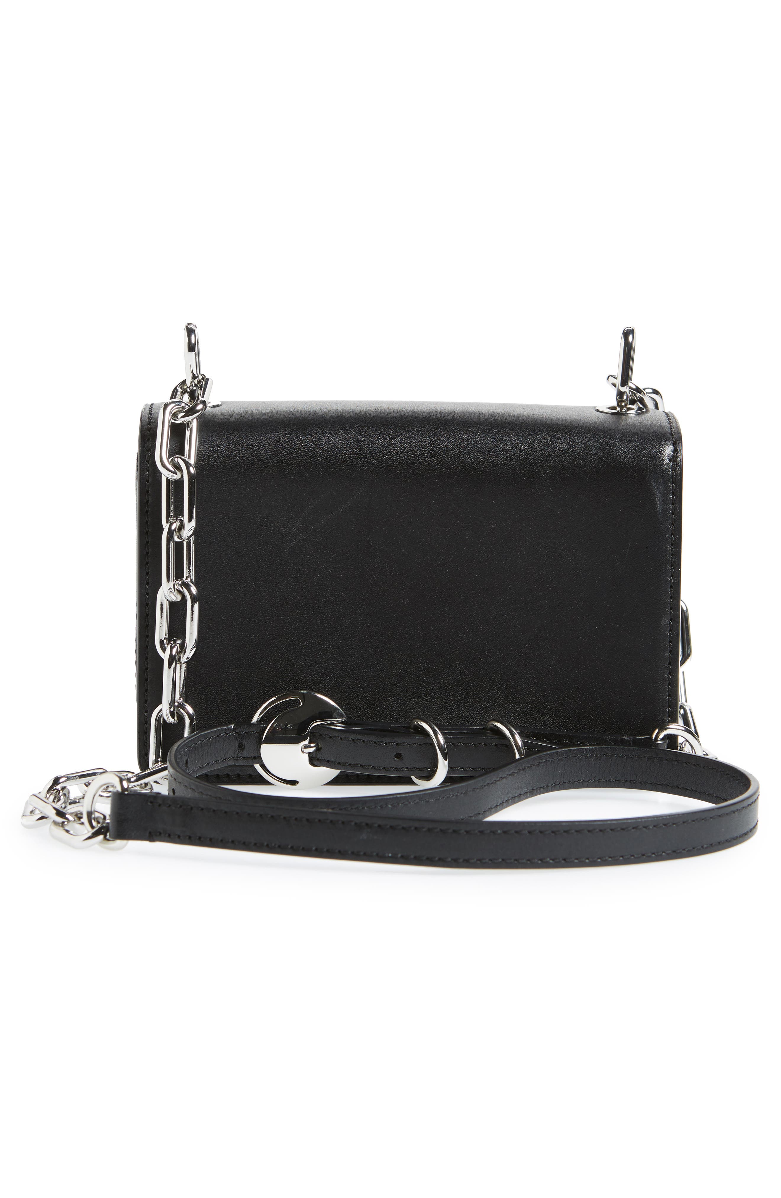 Hook Small Leather Crossbody Bag, Alternate, color, BLACK