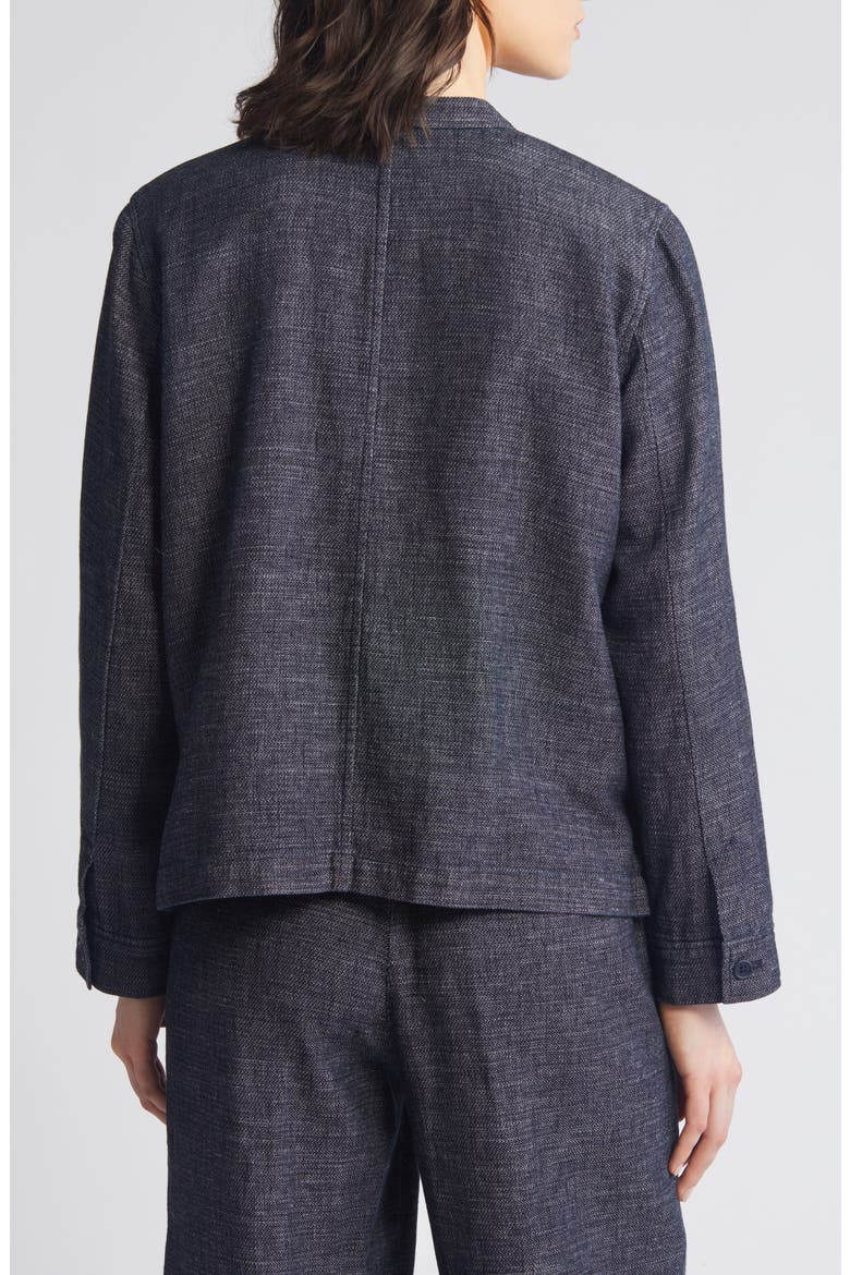 Mandarin Collar Hemp & Organic Cotton Jacket, Alternate, color, DENIM