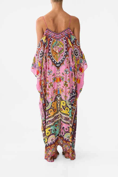 Camilla Drop Shoulder Strap Kaftan Patchwork Panorama In Multi