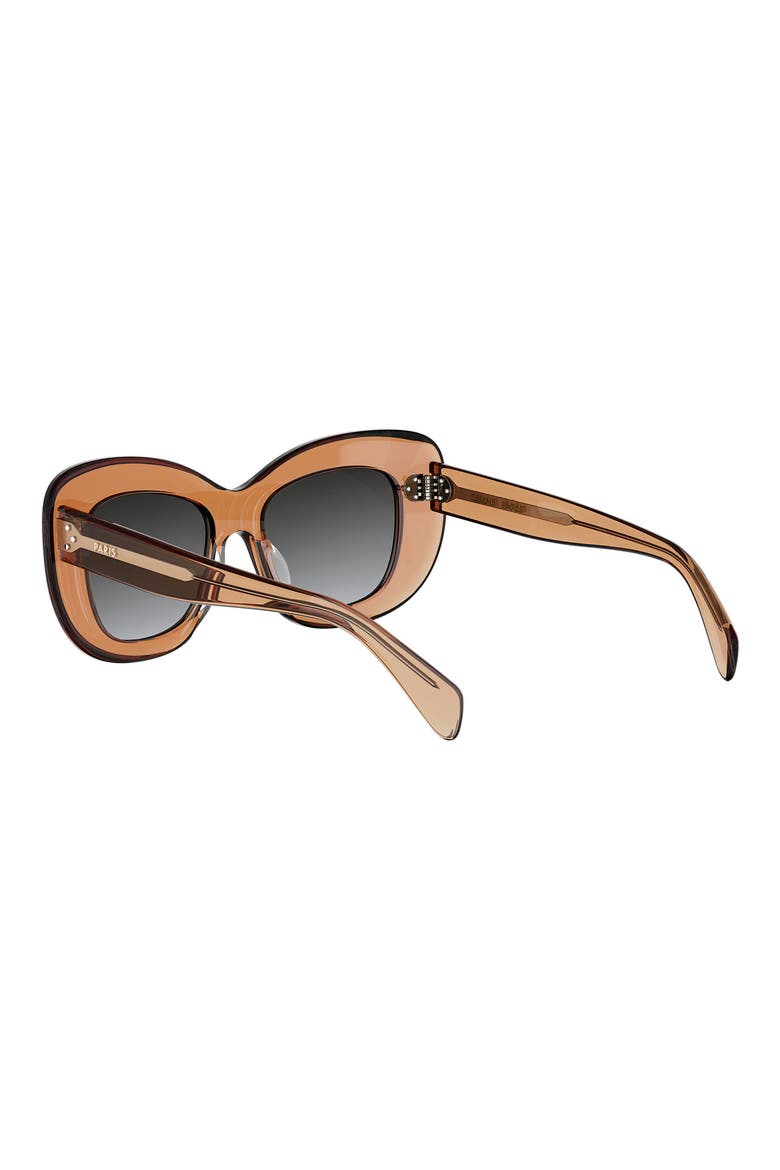 53mm Gradient Geometric Cat Eye Sunglasses, Alternate, color, ORANGE/ GRADIENT SMOKE