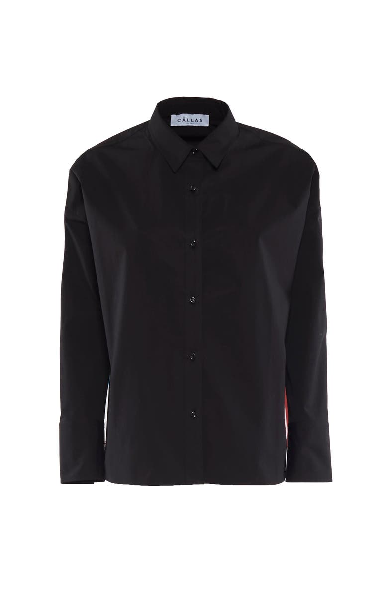 Callas Milano Sirene Milano Print Scarf-back Shirt, Alternate, color, Black