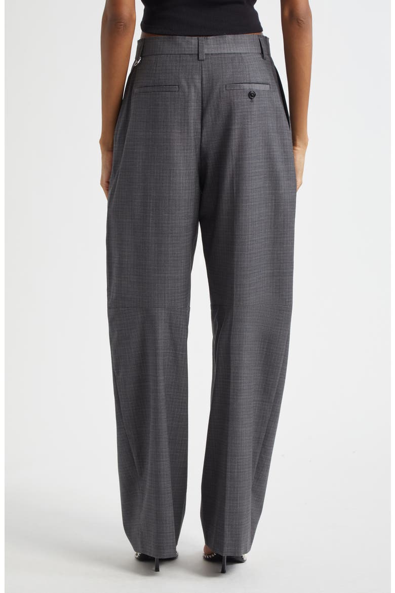 Pleated Balloon Leg Pants with Detachable Chain Detail, Alternate, color, DARK GREY MELANGE