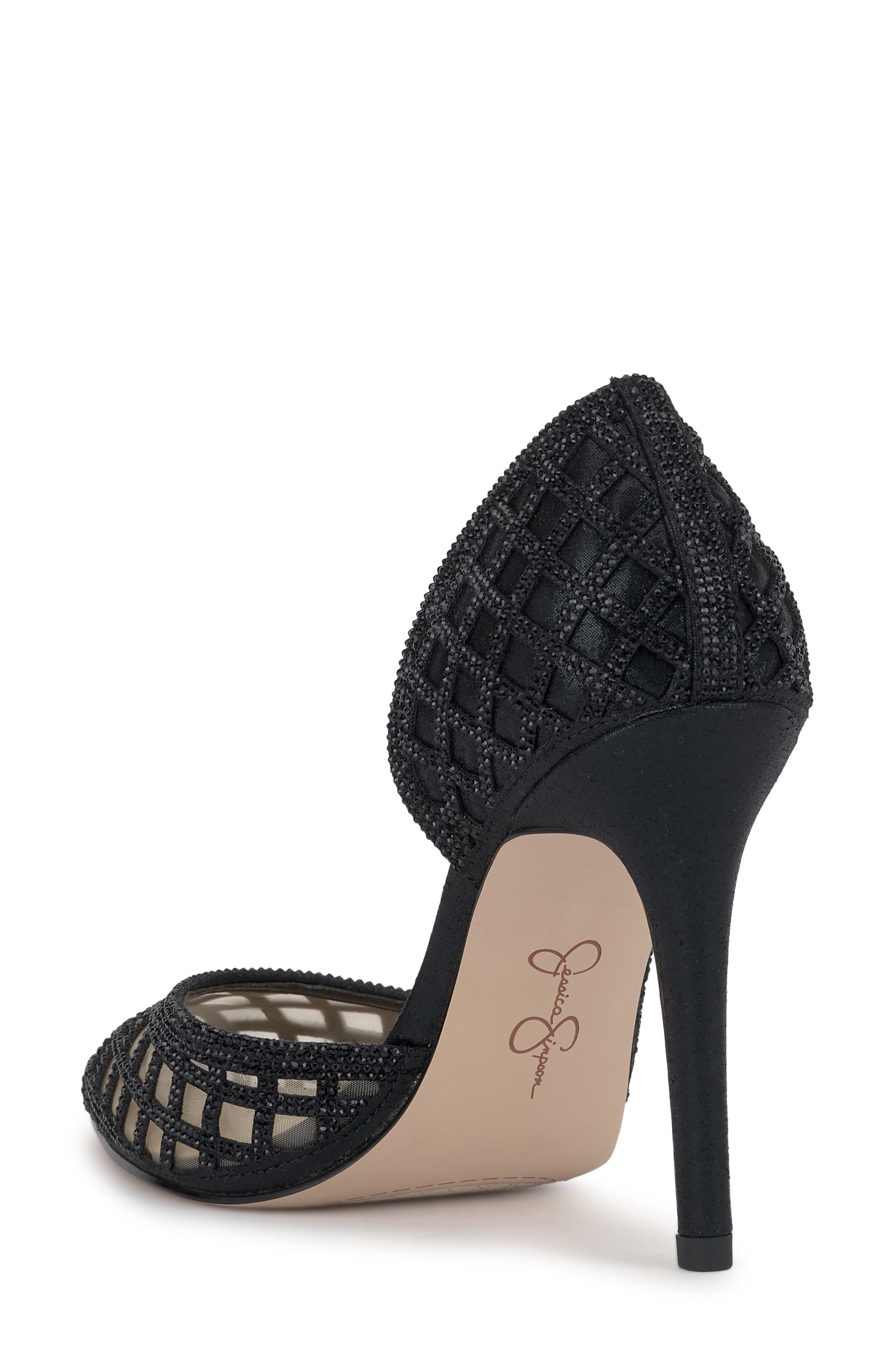Jessica Simpson Prizma 8 Half d'Orsay Pump, Alternate, color, Black Rhinestone