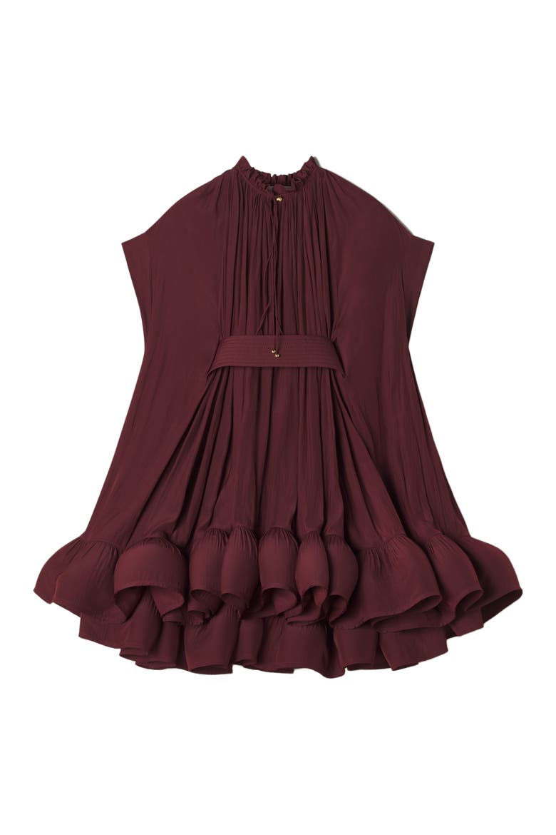 Short Charmeuse Dress, Alternate, color, Burgundy