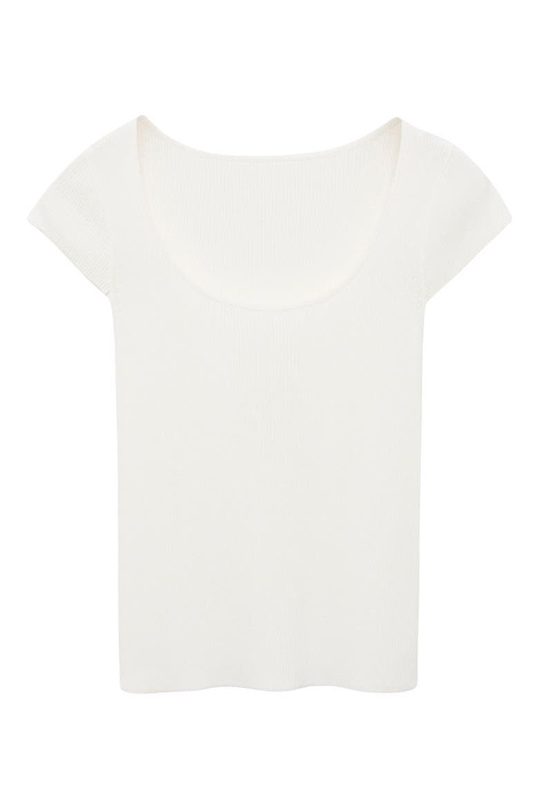 Short Sleeve Rib Sweater, Alternate, color, OFF WHITE