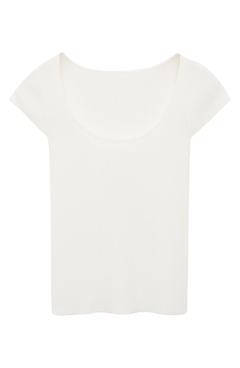 MANGO Short Sleeve Rib Sweater, Alternate, color,