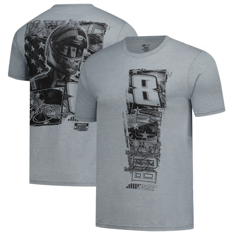 Men's Classic Ink Heather Gray Kyle Busch Flag 2-Sport Tri-Blend T-Shirt