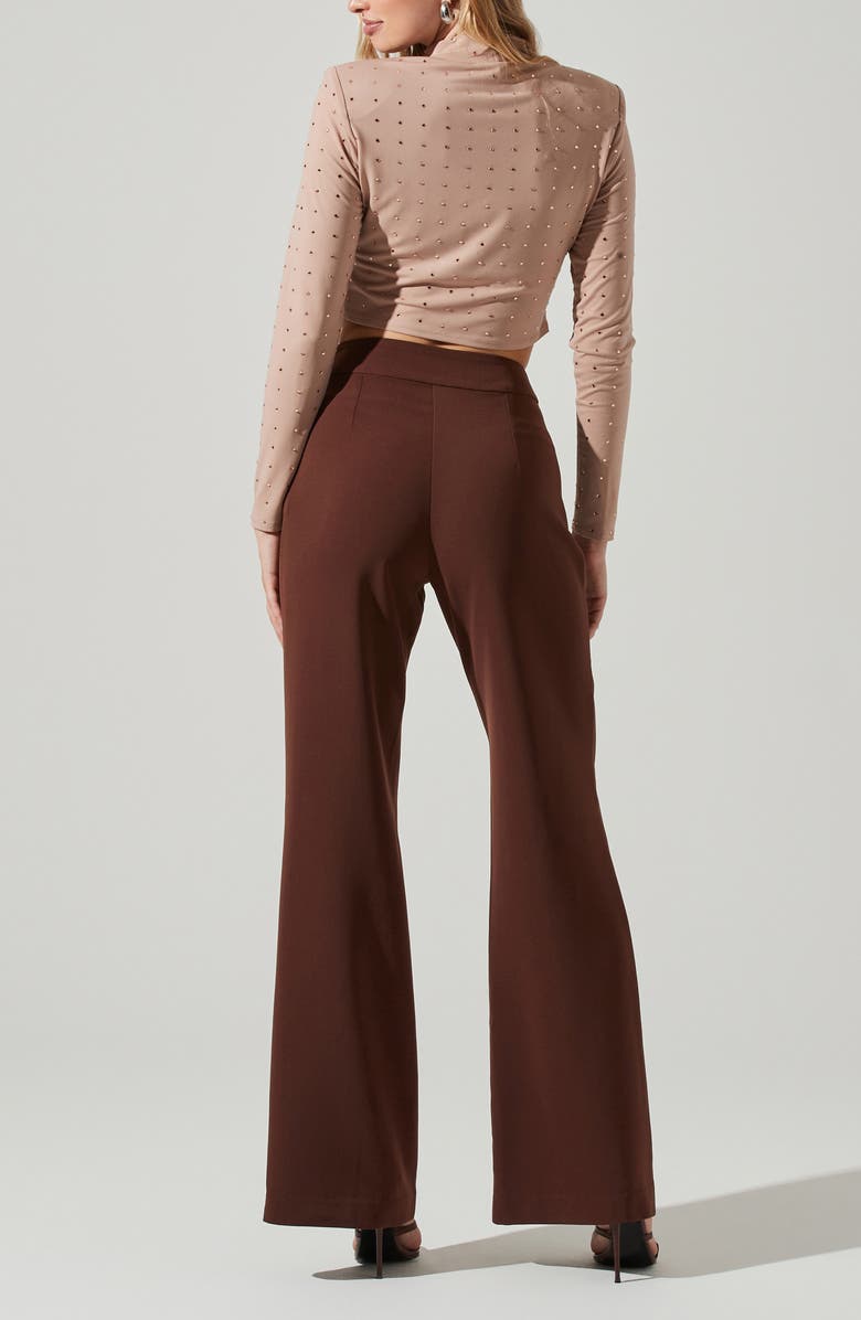 ASTR the Label Esther Studded Long Sleeve Crop Top, Alternate, color, Beige